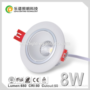 warm white 8w housing dimmable cob led downlight 2700k